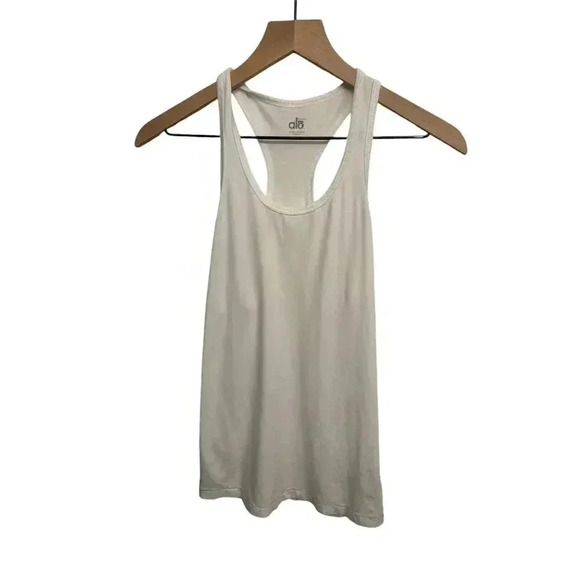 Alo Tops - Alo Coolfit Lightweight White Racerback Tank Top